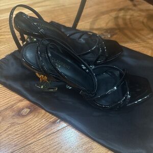 Saint Laurent Black Strappy Heels